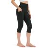 imageODODOS Womens High Waisted Yoga Capris with Pockets Tummy Control Non See Through Workout Athletic Running Capri LeggingsCharcoal Leopard