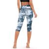 imageODODOS Womens High Waisted Yoga Capris with Pockets Tummy Control Non See Through Workout Athletic Running Capri LeggingsCrosstalk Navy