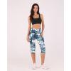 imageODODOS Womens High Waisted Yoga Capris with Pockets Tummy Control Non See Through Workout Athletic Running Capri LeggingsCrosstalk Navy
