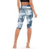 imageODODOS Womens High Waisted Yoga Capris with Pockets Tummy Control Non See Through Workout Athletic Running Capri LeggingsCrosstalk Navy