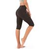 imageODODOS Womens High Waisted Yoga Capris with Pockets Tummy Control Non See Through Workout Athletic Running Capri LeggingsDark Brown