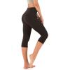 imageODODOS Womens High Waisted Yoga Capris with Pockets Tummy Control Non See Through Workout Athletic Running Capri LeggingsDark Brown