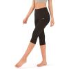 imageODODOS Womens High Waisted Yoga Capris with Pockets Tummy Control Non See Through Workout Athletic Running Capri LeggingsDark Brown