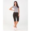 imageODODOS Womens High Waisted Yoga Capris with Pockets Tummy Control Non See Through Workout Athletic Running Capri LeggingsDark Brown