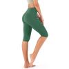 imageODODOS Womens High Waisted Yoga Capris with Pockets Tummy Control Non See Through Workout Athletic Running Capri LeggingsDark Green