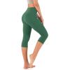 imageODODOS Womens High Waisted Yoga Capris with Pockets Tummy Control Non See Through Workout Athletic Running Capri LeggingsDark Green