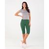 imageODODOS Womens High Waisted Yoga Capris with Pockets Tummy Control Non See Through Workout Athletic Running Capri LeggingsDark Green
