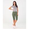 imageODODOS Womens High Waisted Yoga Capris with Pockets Tummy Control Non See Through Workout Athletic Running Capri LeggingsDark Olive