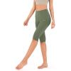 imageODODOS Womens High Waisted Yoga Capris with Pockets Tummy Control Non See Through Workout Athletic Running Capri LeggingsDark Olive