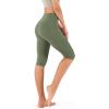 imageODODOS Womens High Waisted Yoga Capris with Pockets Tummy Control Non See Through Workout Athletic Running Capri LeggingsDark Olive