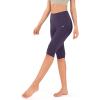 imageODODOS Womens High Waisted Yoga Capris with Pockets Tummy Control Non See Through Workout Athletic Running Capri LeggingsDark Purple