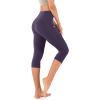 imageODODOS Womens High Waisted Yoga Capris with Pockets Tummy Control Non See Through Workout Athletic Running Capri LeggingsDark Purple