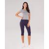 imageODODOS Womens High Waisted Yoga Capris with Pockets Tummy Control Non See Through Workout Athletic Running Capri LeggingsDark Purple