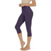 imageODODOS Womens High Waisted Yoga Capris with Pockets Tummy Control Non See Through Workout Athletic Running Capri LeggingsDark Purple