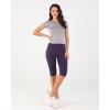imageODODOS Womens High Waisted Yoga Capris with Pockets Tummy Control Non See Through Workout Athletic Running Capri LeggingsDark Purple