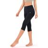 imageODODOS Womens High Waisted Yoga Capris with Pockets Tummy Control Non See Through Workout Athletic Running Capri LeggingsDeep Navy