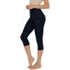 imageODODOS Womens High Waisted Yoga Capris with Pockets Tummy Control Non See Through Workout Athletic Running Capri LeggingsDeep Navy