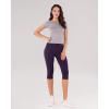 imageODODOS Womens High Waisted Yoga Capris with Pockets Tummy Control Non See Through Workout Athletic Running Capri LeggingsDeep Purple