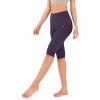 imageODODOS Womens High Waisted Yoga Capris with Pockets Tummy Control Non See Through Workout Athletic Running Capri LeggingsDeep Purple