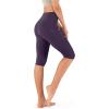 imageODODOS Womens High Waisted Yoga Capris with Pockets Tummy Control Non See Through Workout Athletic Running Capri LeggingsDeep Purple