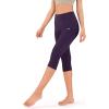 imageODODOS Womens High Waisted Yoga Capris with Pockets Tummy Control Non See Through Workout Athletic Running Capri LeggingsDeep Purple