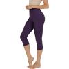 imageODODOS Womens High Waisted Yoga Capris with Pockets Tummy Control Non See Through Workout Athletic Running Capri LeggingsDeep Purple