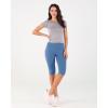 imageODODOS Womens High Waisted Yoga Capris with Pockets Tummy Control Non See Through Workout Athletic Running Capri LeggingsDream Blue