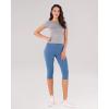 imageODODOS Womens High Waisted Yoga Capris with Pockets Tummy Control Non See Through Workout Athletic Running Capri LeggingsDream Blue