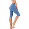 imageODODOS Womens High Waisted Yoga Capris with Pockets Tummy Control Non See Through Workout Athletic Running Capri LeggingsDream Blue