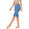 imageODODOS Womens High Waisted Yoga Capris with Pockets Tummy Control Non See Through Workout Athletic Running Capri LeggingsDream Blue