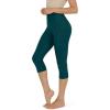 imageODODOS Womens High Waisted Yoga Capris with Pockets Tummy Control Non See Through Workout Athletic Running Capri LeggingsForest Teal