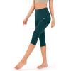 imageODODOS Womens High Waisted Yoga Capris with Pockets Tummy Control Non See Through Workout Athletic Running Capri LeggingsForest Teal