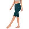 imageODODOS Womens High Waisted Yoga Capris with Pockets Tummy Control Non See Through Workout Athletic Running Capri LeggingsForest Teal