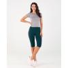 imageODODOS Womens High Waisted Yoga Capris with Pockets Tummy Control Non See Through Workout Athletic Running Capri LeggingsForest Teal