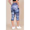imageODODOS Womens High Waisted Yoga Capris with Pockets Tummy Control Non See Through Workout Athletic Running Capri LeggingsGraphic Purple
