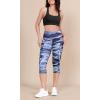 imageODODOS Womens High Waisted Yoga Capris with Pockets Tummy Control Non See Through Workout Athletic Running Capri LeggingsGraphic Purple