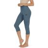 imageODODOS Womens High Waisted Yoga Capris with Pockets Tummy Control Non See Through Workout Athletic Running Capri LeggingsInk Blue