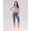 imageODODOS Womens High Waisted Yoga Capris with Pockets Tummy Control Non See Through Workout Athletic Running Capri LeggingsInk Blue