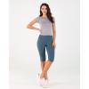 imageODODOS Womens High Waisted Yoga Capris with Pockets Tummy Control Non See Through Workout Athletic Running Capri LeggingsInk Blue
