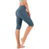 imageODODOS Womens High Waisted Yoga Capris with Pockets Tummy Control Non See Through Workout Athletic Running Capri LeggingsInk Blue