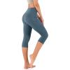 imageODODOS Womens High Waisted Yoga Capris with Pockets Tummy Control Non See Through Workout Athletic Running Capri LeggingsInk Blue