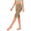 imageODODOS Womens High Waisted Yoga Capris with Pockets Tummy Control Non See Through Workout Athletic Running Capri LeggingsLight Brown