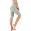 imageODODOS Womens High Waisted Yoga Capris with Pockets Tummy Control Non See Through Workout Athletic Running Capri LeggingsLime Stone