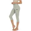 imageODODOS Womens High Waisted Yoga Capris with Pockets Tummy Control Non See Through Workout Athletic Running Capri LeggingsLime Stone