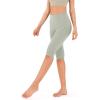 imageODODOS Womens High Waisted Yoga Capris with Pockets Tummy Control Non See Through Workout Athletic Running Capri LeggingsLime Stone
