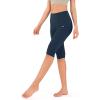 imageODODOS Womens High Waisted Yoga Capris with Pockets Tummy Control Non See Through Workout Athletic Running Capri LeggingsNavy