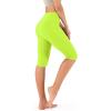 imageODODOS Womens High Waisted Yoga Capris with Pockets Tummy Control Non See Through Workout Athletic Running Capri LeggingsNeon Green