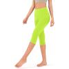 imageODODOS Womens High Waisted Yoga Capris with Pockets Tummy Control Non See Through Workout Athletic Running Capri LeggingsNeon Green