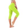 imageODODOS Womens High Waisted Yoga Capris with Pockets Tummy Control Non See Through Workout Athletic Running Capri LeggingsNeon Green