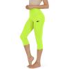 imageODODOS Womens High Waisted Yoga Capris with Pockets Tummy Control Non See Through Workout Athletic Running Capri LeggingsNeon Green